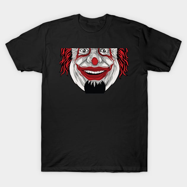 Creepy Clown Mask, Face Covering T-Shirt by xcsdesign